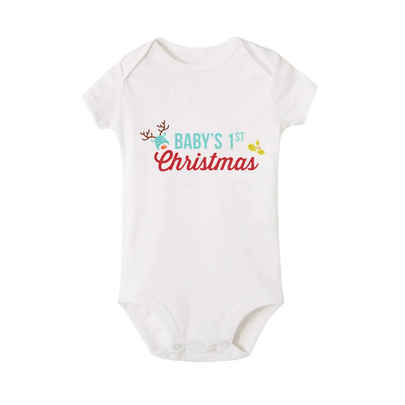 Baby's 1st Christmas Bodysuit Newborn Short Sleeve Cotton Jumpsuit Infant Girls Boys New Year Clothes 0-18M
Baby's 1st Christmas Bodysuit Newborn Short Sleeve Cotton Jumpsuit Infant Girls Boys New Year Clothes 0-18M