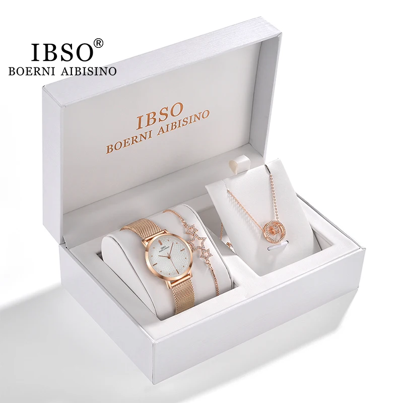 Подарочный набор женских часов IBSO, браслет и колье с кристаллами, комплекты с часами
Подарочный набор женских часов IBSO, браслет и колье с кристаллами, комплекты с часами