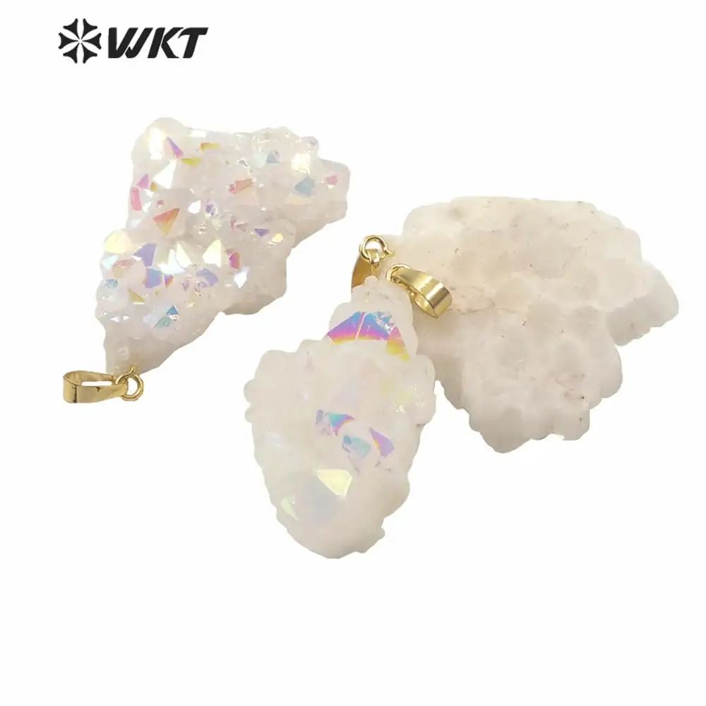 WT-P1561 Wholesale Amazing Rainbow Natural Aura Cluster Quartz Pendant One Single Hoop Druzy Angel Design Accessories
WT-P1561 Wholesale Amazing Rainbow Natural Aura Cluster Quartz Pendant One Single Hoop Druzy Angel Design Accessories