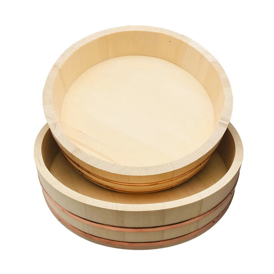 Wooden Japanese Style Copper Edge Basin Round Sushi Barrel Wooden Mixing Bowl
Wooden Japanese Style Copper Edge Basin Round Sushi Barrel Wooden Mixing Bowl