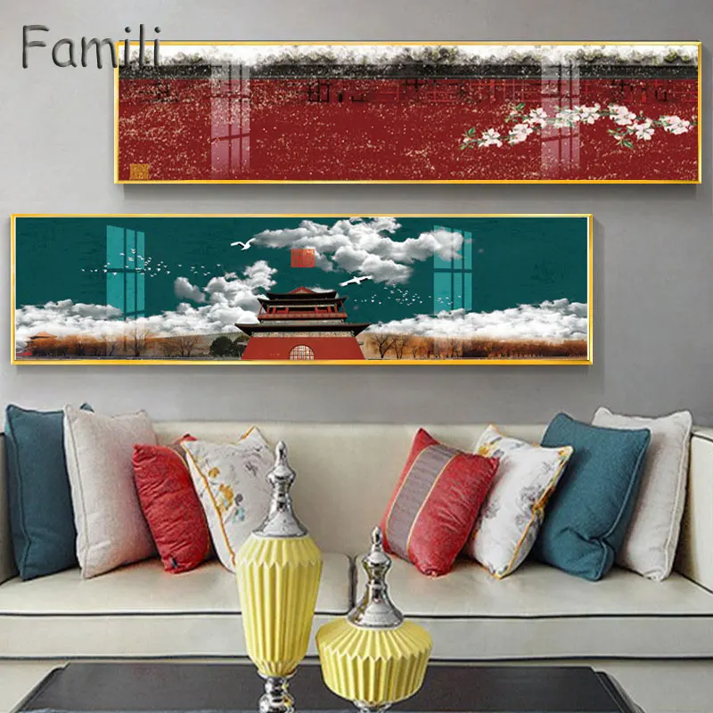 New chinese style Mountains golden blue banners Canvas painting poster n prints Bedside Wall Art Posters For Living Room Bedroom
New chinese style Mountains golden blue banners Canvas painting poster n prints Bedside Wall Art Posters For Living Room Bedroom