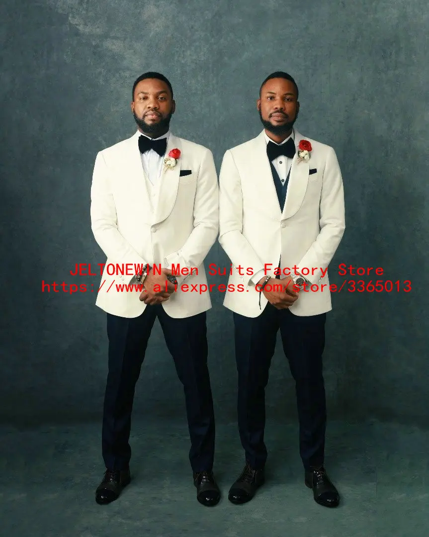 JELTONEWIN Ivory Groomsman Blazer Groom Suits 3 Pieces Slim Fit Wedding Suits For Men Prom Formal Jacket Tuxedo Costume Homme
JELTONEWIN Ivory Groomsman Blazer Groom Suits 3 Pieces Slim Fit Wedding Suits For Men Prom Formal Jacket Tuxedo Costume Homme
