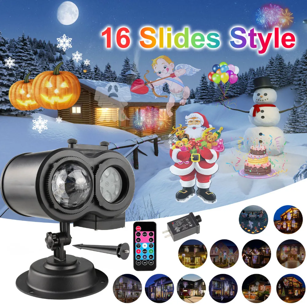 Ocean Wave Snowflake Christmas Projector Lights Waterproof Outdoor Laser Projector 16 Slides New Year Party Garden Decoration
Ocean Wave Snowflake Christmas Projector Lights Waterproof Outdoor Laser Projector 16 Slides New Year Party Garden Decoration