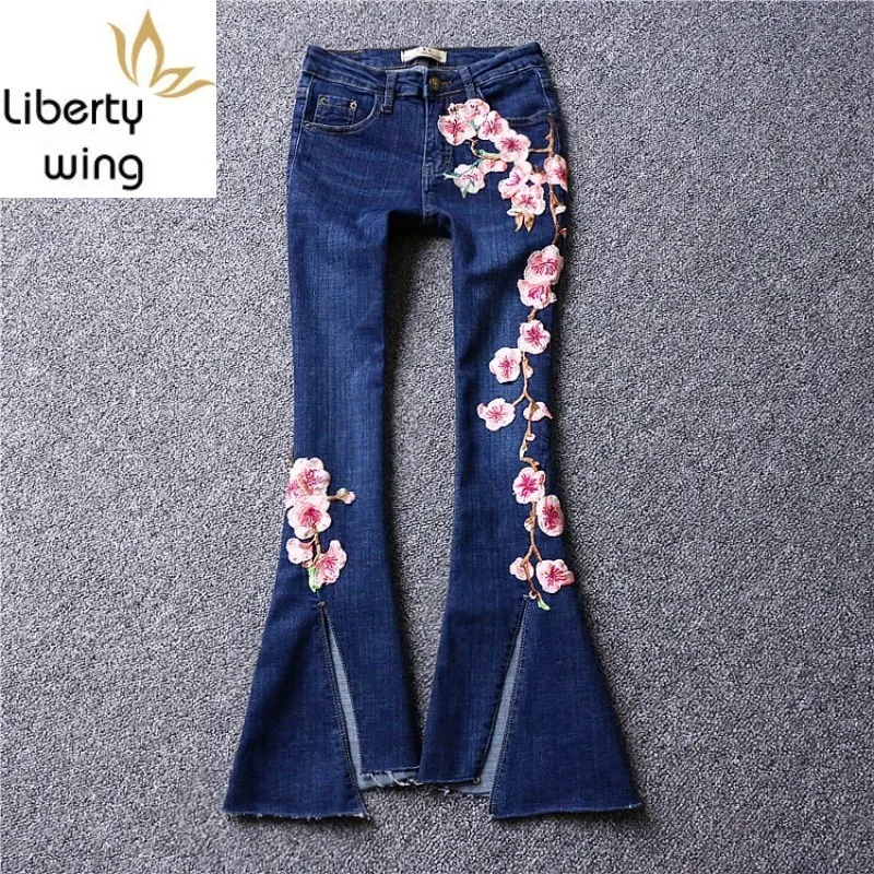 High Street Split Tassel Slim Flare Jeans Woman Embroidered Flower Casual Trousers Summer Blue Fashion Denim Wide Leg Pants S-XL
High Street Split Tassel Slim Flare Jeans Woman Embroidered Flower Casual Trousers Summer Blue Fashion Denim Wide Leg Pants S-XL