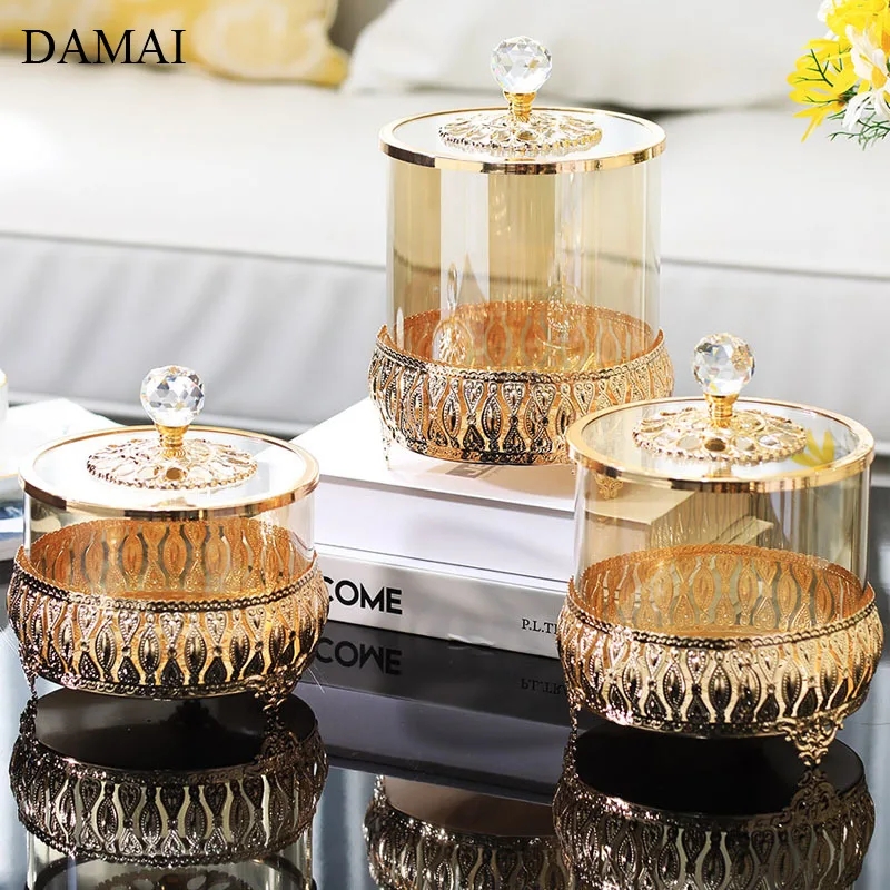 Gold Inlay Glass Storage Jars with Lid European Vintage Metal Relief Craft Candy Pot Snacks Storage Jar Living Room Decoration
Gold Inlay Glass Storage Jars with Lid European Vintage Metal Relief Craft Candy Pot Snacks Storage Jar Living Room Decoration