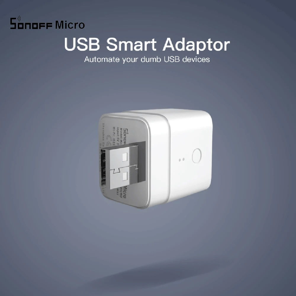 Беспроводной USB смарт-адаптер Sonoff Micro 5 В, гибкие и портативные устройства через приложение eWeLink Google Home Alexa
Беспроводной USB смарт-адаптер Sonoff Micro 5 В, гибкие и портативные устройства через приложение eWeLink Google Home Alexa