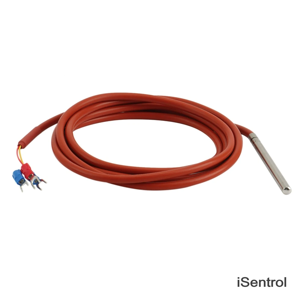2 Meters PT100 Temperature Sensor 3 Wire Silicone Gel Coated Probe 6mm*80mm Dia.*Length -20-200 Centigrade iSentrol
2 Meters PT100 Temperature Sensor 3 Wire Silicone Gel Coated Probe 6mm*80mm Dia.*Length -20-200 Centigrade iSentrol