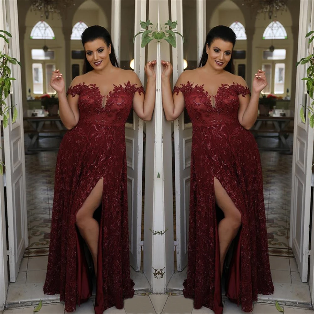 New Lace Custom Evening Dresses Prom Party Gown Formal Dress Gown O-Neck Illusion Sleeveless Floor-Length Thigh-High Slits
New Lace Custom Evening Dresses Prom Party Gown Formal Dress Gown O-Neck Illusion Sleeveless Floor-Length Thigh-High Slits