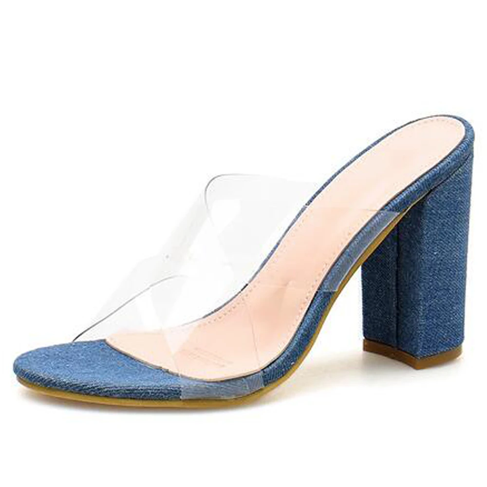 LOVIRS Women Concise Denim PVC Strap Open Toe Slingback Sandals High Block Heel Slip On Denim Sandals Causal Dress Shoe
LOVIRS Women Concise Denim PVC Strap Open Toe Slingback Sandals High Block Heel Slip On Denim Sandals Causal Dress Shoe