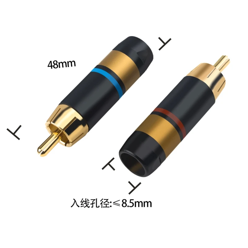 Hifi 4Pcs Gold-Plated RCA Lotus Plug Coaxial Signal Cable Power Amplifier Accessories 8.5MM
Hifi 4Pcs Gold-Plated RCA Lotus Plug Coaxial Signal Cable Power Amplifier Accessories 8.5MM