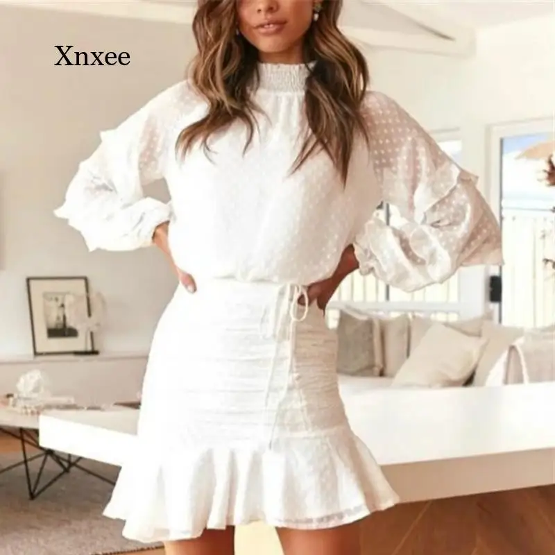 Spring and Autumn Women's 2-Piece High Neck Loose Shirt Dress Female Bohemian Fashion Sexy Ruffled Mini Polka Dot Short Dress
Spring and Autumn Women's 2-Piece High Neck Loose Shirt Dress Female Bohemian Fashion Sexy Ruffled Mini Polka Dot Short Dress
