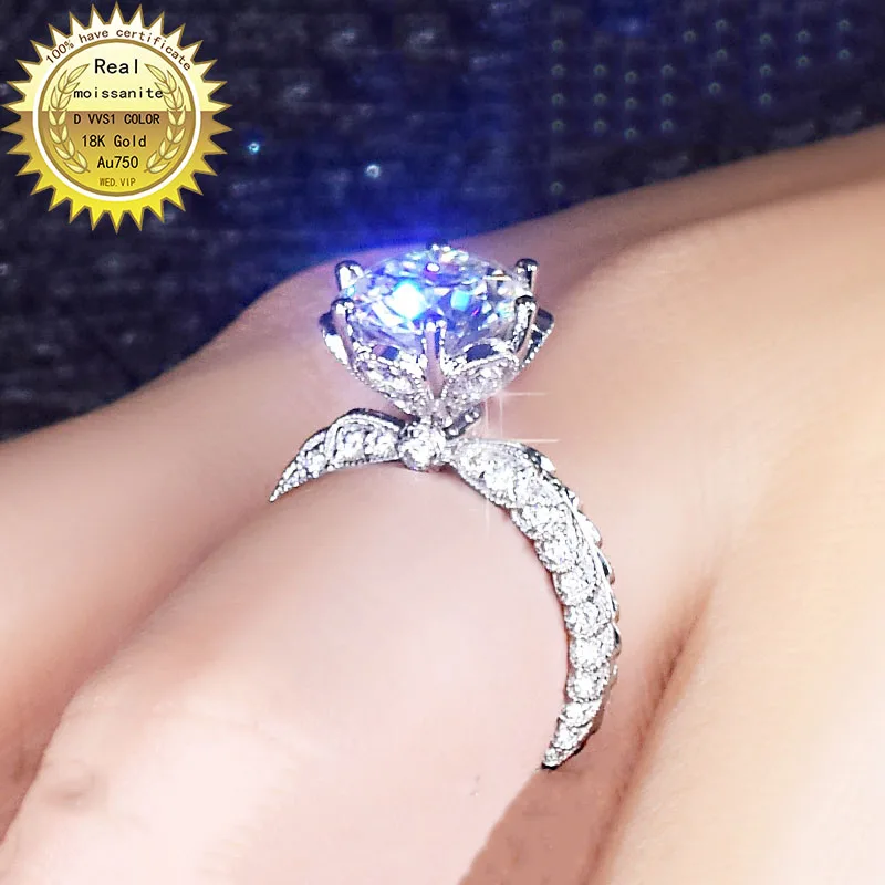 Кольцо с муассанитом, 18 карат, золото 100%, 1ct D VVS, свадебные украшения, сертификат 0027
Кольцо с муассанитом, 18 карат, золото 100%, 1ct D VVS, свадебные украшения, сертификат 0027