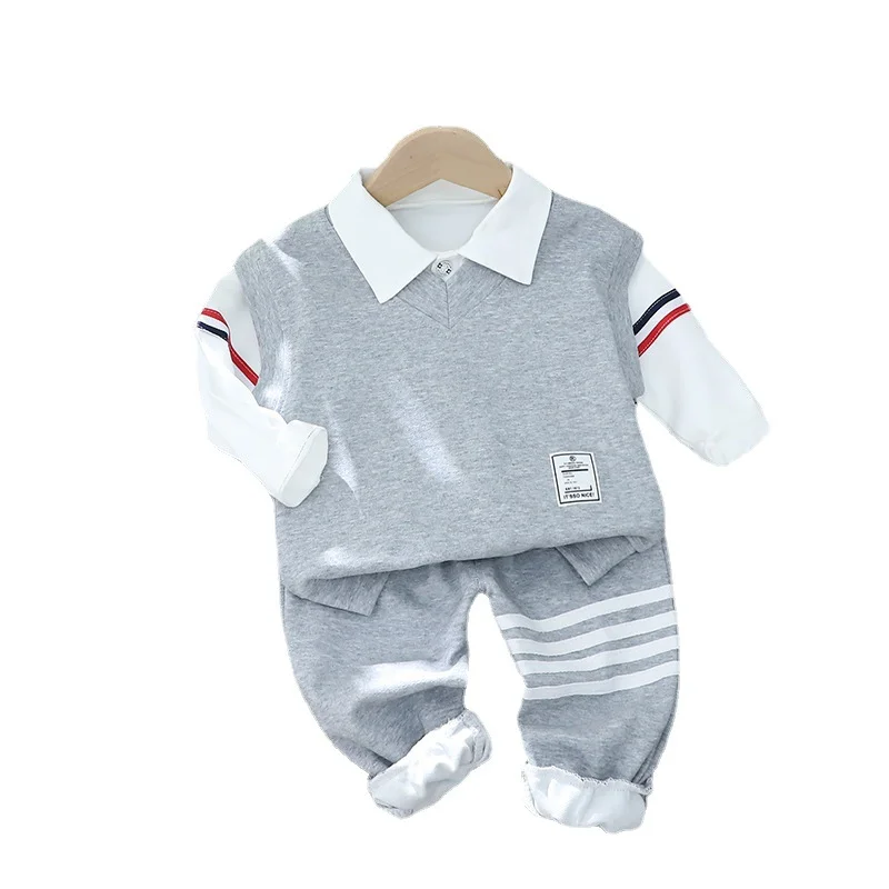 New Spring Autumn Baby Clothes For Boys Children Fashion Vest T-Shirt Pants 3Pcs/Set Toddler Casual Clothing Sets Kids Tracksuit
New Spring Autumn Baby Clothes For Boys Children Fashion Vest T-Shirt Pants 3Pcs/Set Toddler Casual Clothing Sets Kids Tracksuit