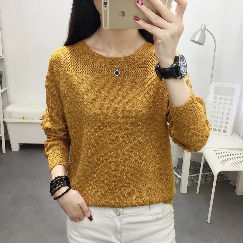 Woman sweater with round collar and loose lace hollow out FAIRY FASHION pullover in spring and autumn
Woman sweater with round collar and loose lace hollow out FAIRY FASHION pullover in spring and autumn