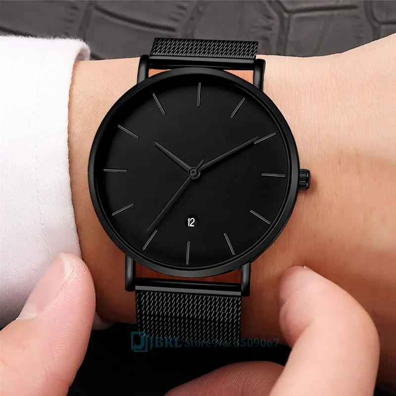 Men Male Watch Business Quartz Wristwatch Black Cool Stainless Steel Watches Fashion Clock with Calendar Mesh Belt Relogio Saati
Men Male Watch Business Quartz Wristwatch Black Cool Stainless Steel Watches Fashion Clock with Calendar Mesh Belt Relogio Saati