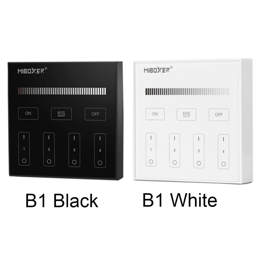 Miboxer B1 2,4G беспроводной 4-зонный приглушаемый яркость умная сенсорная панель Пульт дистанционного управления для одноцветной светодиодной ленты
Miboxer B1 2,4G беспроводной 4-зонный приглушаемый яркость умная сенсорная панель Пульт дистанционного управления для одноцветной светодиодной ленты