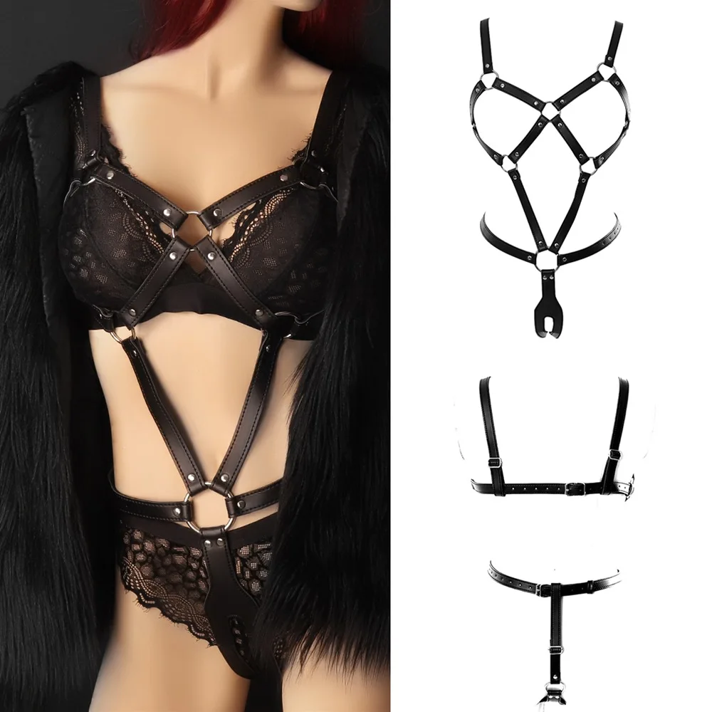 Women Harness Sexy Leather Punk Gothic Style Body Elastic Bondage Lingerie Set Fetish Erotic Underwear Pole Dance Rave
Women Harness Sexy Leather Punk Gothic Style Body Elastic Bondage Lingerie Set Fetish Erotic Underwear Pole Dance Rave