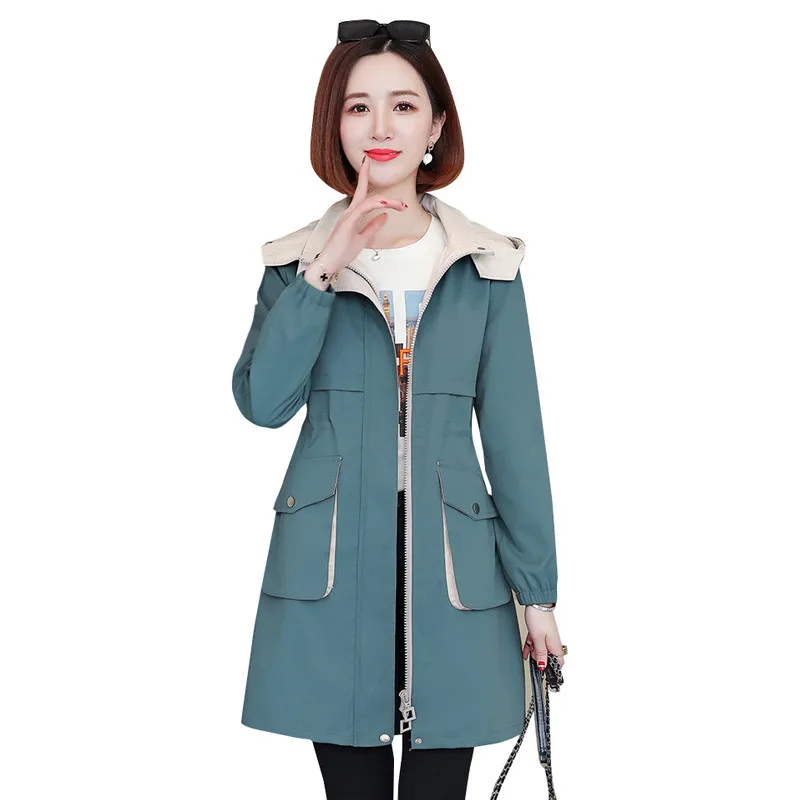 Spring Autumn Women Jacket Coat New Fashion Hooded Windbreaker Female Slim Plus Size Mid-long Overcoat Women's Basic Coats J405
Spring Autumn Women Jacket Coat New Fashion Hooded Windbreaker Female Slim Plus Size Mid-long Overcoat Women's Basic Coats J405