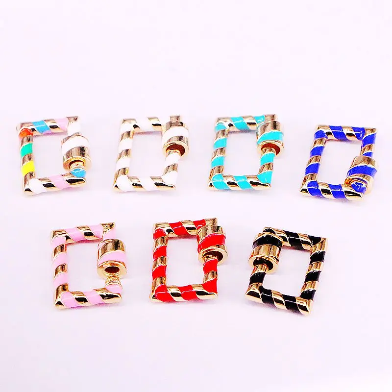 10PCS, Geometric shape Enamel Clasps Lock Carabiner Copper Connector For Jewelry Bracelets Necklaces Making Findings
10PCS, Geometric shape Enamel Clasps Lock Carabiner Copper Connector For Jewelry Bracelets Necklaces Making Findings