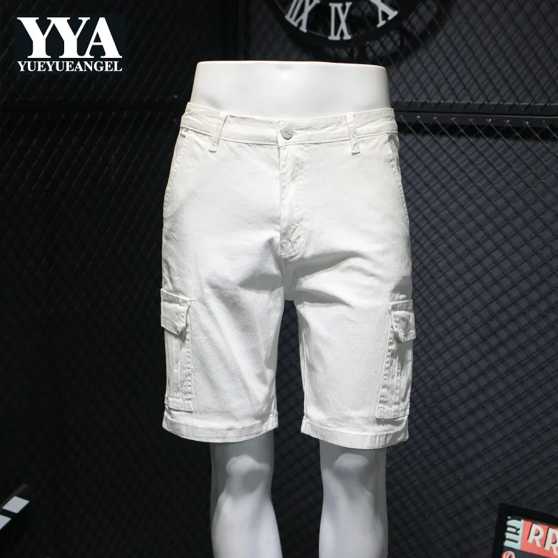 Mens Pockets Cargo Trousers Knee Length Summer Loose Fit Straight Denim Shorts Casual Male Fashion Black White Beach Shorts 36
Mens Pockets Cargo Trousers Knee Length Summer Loose Fit Straight Denim Shorts Casual Male Fashion Black White Beach Shorts 36