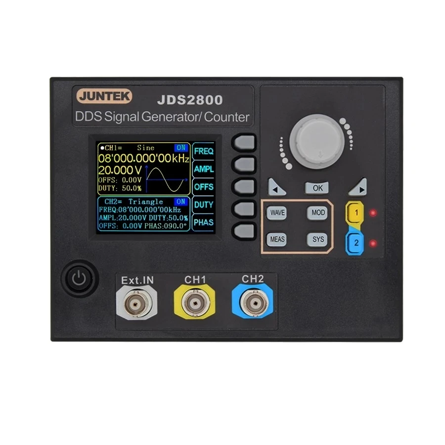 JDS2800 15/40/60MHz Mosaic Panel Type Function Signal Generator DDS Dual Channel Signal Source
JDS2800 15/40/60MHz Mosaic Panel Type Function Signal Generator DDS Dual Channel Signal Source
