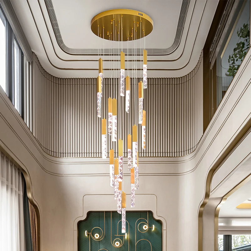 Modern Golden Crystal Chandelier Interior Lighting Home Custom Design Attic Stairs Lighting Living Room Decorative Chandeliers 
Modern Golden Crystal Chandelier Interior Lighting Home Custom Design Attic Stairs Lighting Living Room Decorative Chandeliers