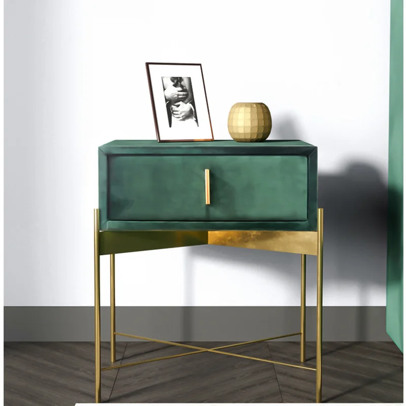 Nightstand High-grade stainless steel gold-plated bedroom flannel bedside cabinet furniture WF
Nightstand High-grade stainless steel gold-plated bedroom flannel bedside cabinet furniture WF