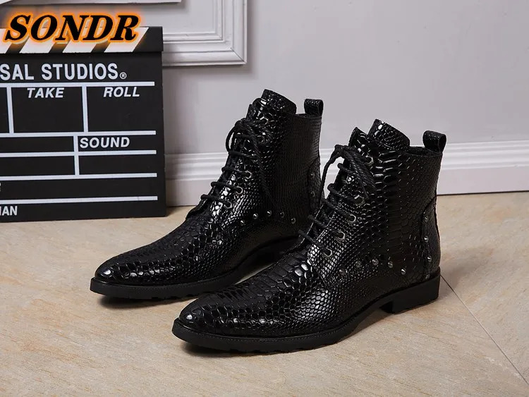Men Genuine Leather Shoes Spring Autumn British Style Python Skin Business Ankle Boots Fashion High Top Shoes Botines Hombre
Men Genuine Leather Shoes Spring Autumn British Style Python Skin Business Ankle Boots Fashion High Top Shoes Botines Hombre