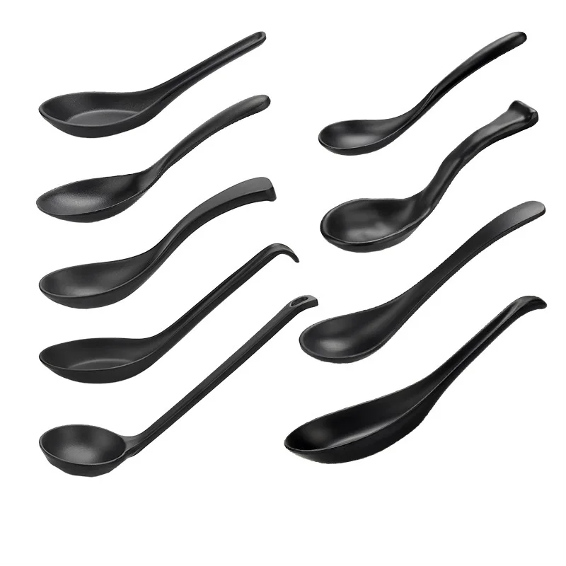 200Pcs/Lot Soup Spoon Black Matte Ladle Spoon Plastic Japanese Style Melamine Tableware Anti-Fall Tortoise Shell Shaped Spoons
200Pcs/Lot Soup Spoon Black Matte Ladle Spoon Plastic Japanese Style Melamine Tableware Anti-Fall Tortoise Shell Shaped Spoons