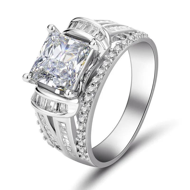 Creative Inlaid Full Square Cubic Zirconia Wedding Ring for Women White Gold Plated Crystal Promise Eternity Engagement Ring
Creative Inlaid Full Square Cubic Zirconia Wedding Ring for Women White Gold Plated Crystal Promise Eternity Engagement Ring