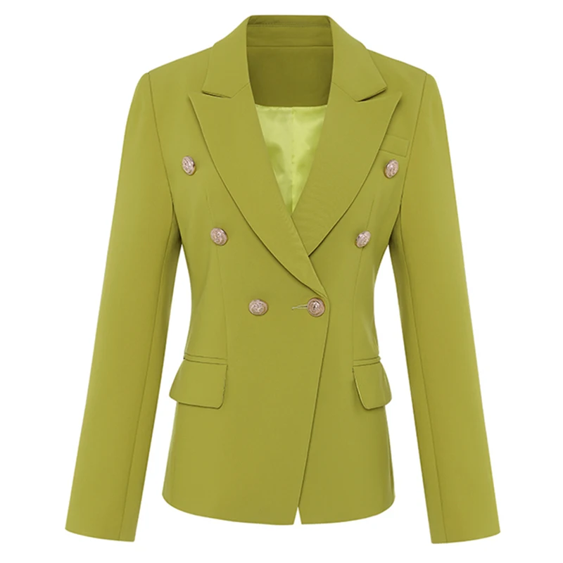 High Quality New Nice Nice Classic Designer Blazer Women's Metal Buttons Double Breasted Blazer Jacket Ginger yellow
High Quality New Nice Nice Classic Designer Blazer Women's Metal Buttons Double Breasted Blazer Jacket Ginger yellow