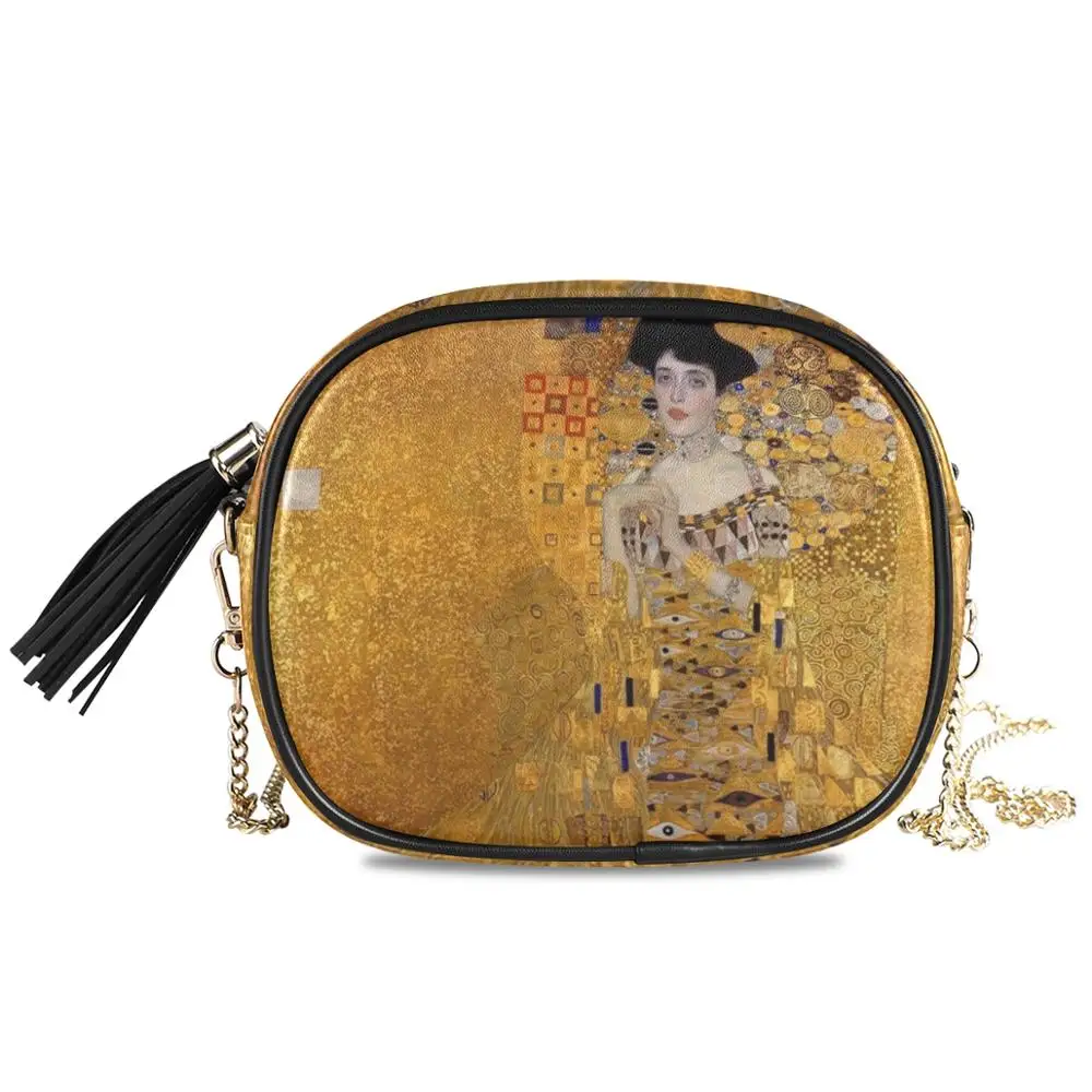 ALAZA crossbody chain bags for women Gustav Klimt oil Art painting luxury leather Small shoulder bags with chain handbag ladies
ALAZA crossbody chain bags for women Gustav Klimt oil Art painting luxury leather Small shoulder bags with chain handbag ladies