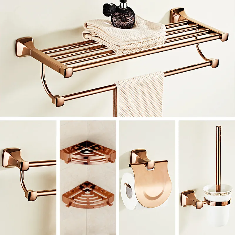Bathroom Accessories Set 304 Stainless Steel Rose Gold Towel Rack Paper Holder Toilet Brush Holder Hooks Bathroom Hardware Set
Bathroom Accessories Set 304 Stainless Steel Rose Gold Towel Rack Paper Holder Toilet Brush Holder Hooks Bathroom Hardware Set
