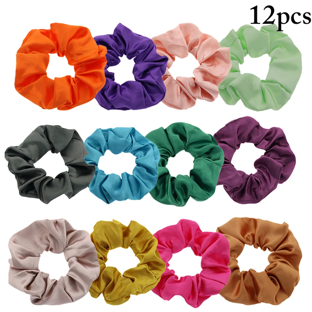 12PCS Women Girls Satin Scrunchie Elastic Solid Color Hair Scrunchie Satin Hair Tie Hair Accessories Headwear Ponytail Holders
12PCS Women Girls Satin Scrunchie Elastic Solid Color Hair Scrunchie Satin Hair Tie Hair Accessories Headwear Ponytail Holders