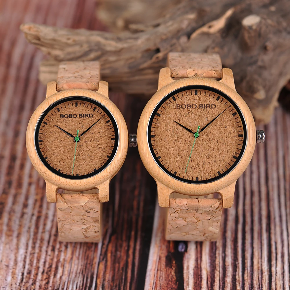 BOBO BIRD Top Couple Watches Wooden Men's Watch Relojes Mujer Luxury Brand Women Clock With Cork Band Custom Love's Gift Box
BOBO BIRD Top Couple Watches Wooden Men's Watch Relojes Mujer Luxury Brand Women Clock With Cork Band Custom Love's Gift Box