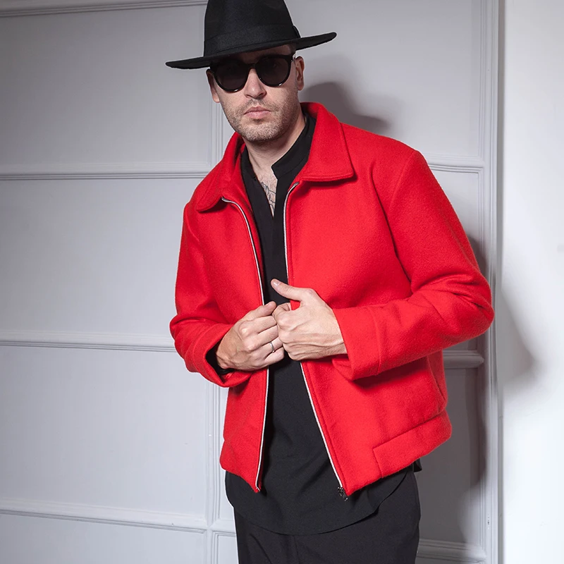 Bright Red short-style wool coat fashionable young man western-style Lapel coat Chinese New Year festive coat coat
Bright Red short-style wool coat fashionable young man western-style Lapel coat Chinese New Year festive coat coat
