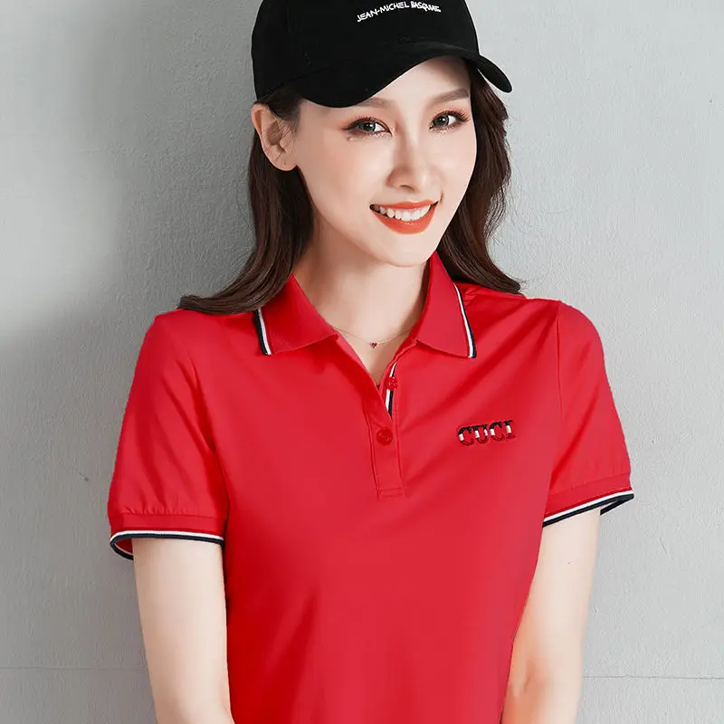 Women Shirts Short Sleeve Shirt Women %95 Cotton 2020 Summer POLO Shirts Female Fashion Sports Tops Turn-down Collar Red Pink
Women Shirts Short Sleeve Shirt Women %95 Cotton 2020 Summer POLO Shirts Female Fashion Sports Tops Turn-down Collar Red Pink