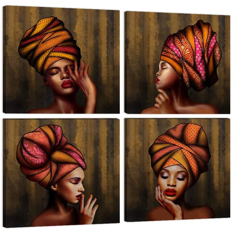 4 Pieces Dark Gold African American Black Women Posters Canvas Wall Art Picture Home Decor Painting for Girls Bedroom Decoration
4 Pieces Dark Gold African American Black Women Posters Canvas Wall Art Picture Home Decor Painting for Girls Bedroom Decoration