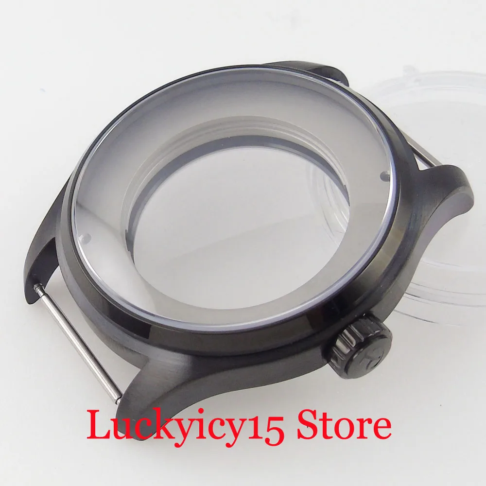 fit ETA 2836 MIYOTA 8215 821A DG2813 Black Coated 44mm Automatic Watch Case 5ATM Waterproof Sapphire Crystal Glass Back
fit ETA 2836 MIYOTA 8215 821A DG2813 Black Coated 44mm Automatic Watch Case 5ATM Waterproof Sapphire Crystal Glass Back