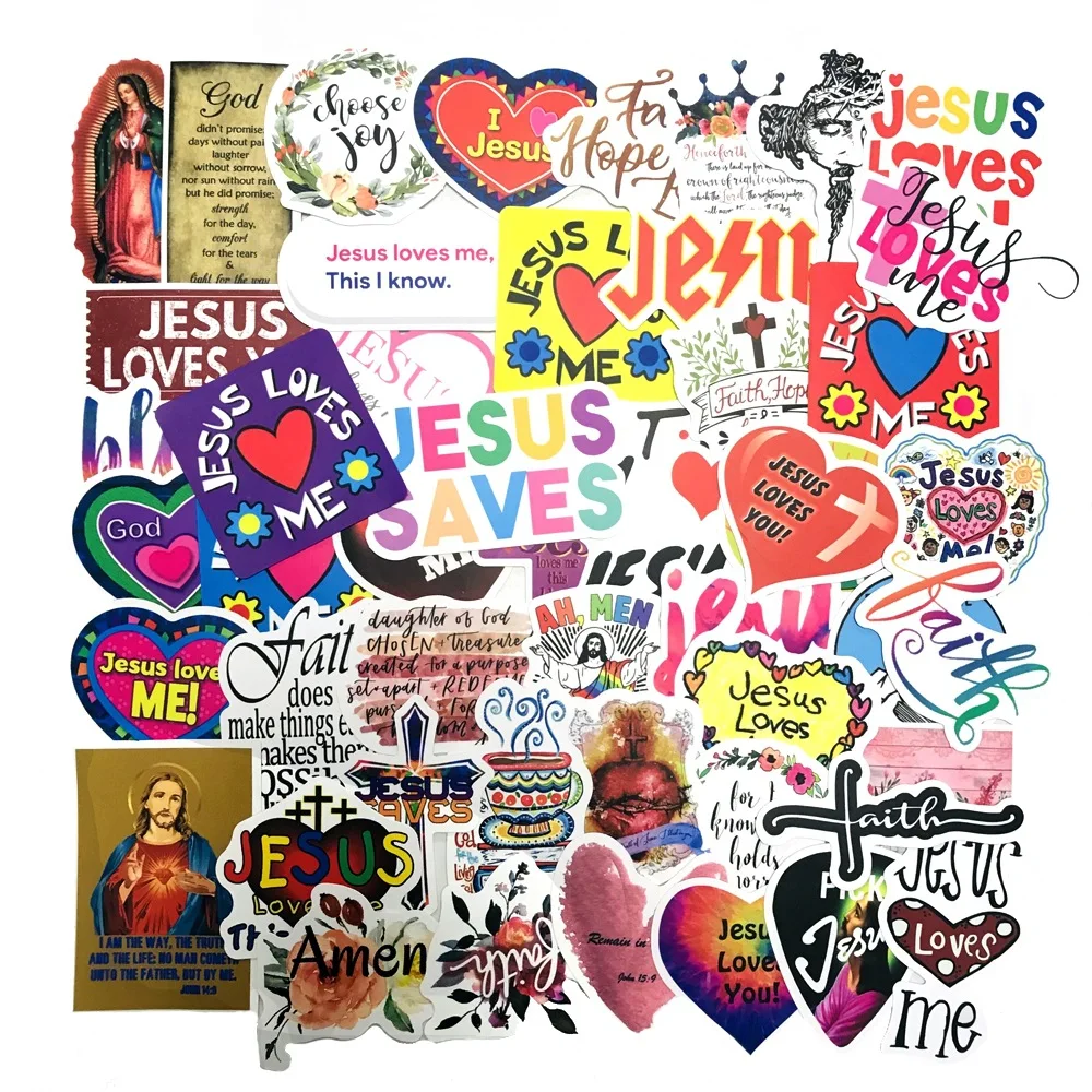50Pcs Cartoon Graffiti Jesus Bible Prayer Flower DIY Sticker Suitcase Cellphone Tablet Computer Cup Notebook Decor Children Toy
50Pcs Cartoon Graffiti Jesus Bible Prayer Flower DIY Sticker Suitcase Cellphone Tablet Computer Cup Notebook Decor Children Toy