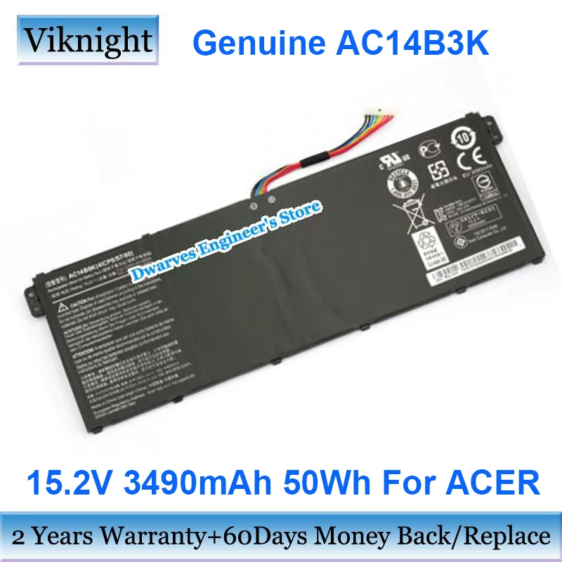Genuine AC14B3K 15.2V 14.4V Laptop Battery For ACER Aspire AC14B18J AC14B8K KT.0040G.004 KT0030G.004 KT0030G004 KT0040G004
Genuine AC14B3K 15.2V 14.4V Laptop Battery For ACER Aspire AC14B18J AC14B8K KT.0040G.004 KT0030G.004 KT0030G004 KT0040G004