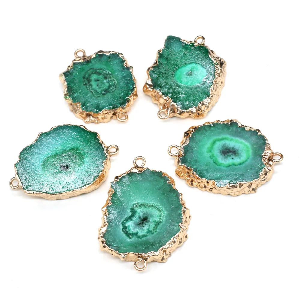 Natural Stone Green Agates Druzy Pendant Irregular Quartz Double Hole Connector Charms for Jewelry Making DIY Bracelet Necklace
Natural Stone Green Agates Druzy Pendant Irregular Quartz Double Hole Connector Charms for Jewelry Making DIY Bracelet Necklace