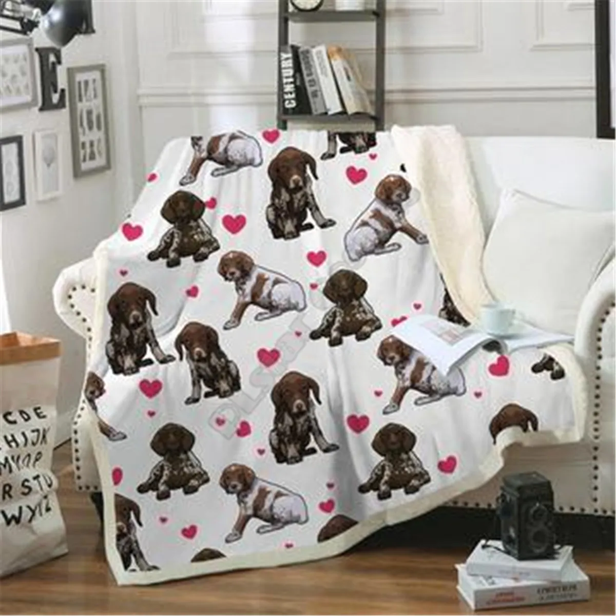 Love Cute German Short Pointer Fleece Blanket 3D printed Sherpa Blanket on Bed Home Textiles
Love Cute German Short Pointer Fleece Blanket 3D printed Sherpa Blanket on Bed Home Textiles