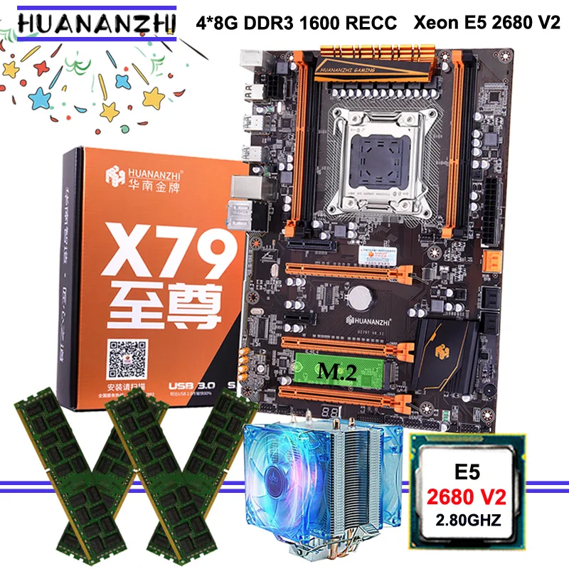 Комбинированная игровая материнская плата HUANANZHI X79 Deluxe, процессор Xeon E5 2680 V2 с радиатором процессора, ОЗУ 32 Гб (4 х8 ГБ) RECC
Комбинированная игровая материнская плата HUANANZHI X79 Deluxe, процессор Xeon E5 2680 V2 с радиатором процессора, ОЗУ 32 Гб (4 х8 ГБ) RECC