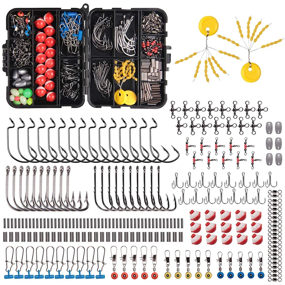 Fishing Accessories Tackle Kit With Fishing Hooks Swivel Snap Sinker Weight Fishing Beads 3 Way Swivel For Terminal Tackle Box
Fishing Accessories Tackle Kit With Fishing Hooks Swivel Snap Sinker Weight Fishing Beads 3 Way Swivel For Terminal Tackle Box