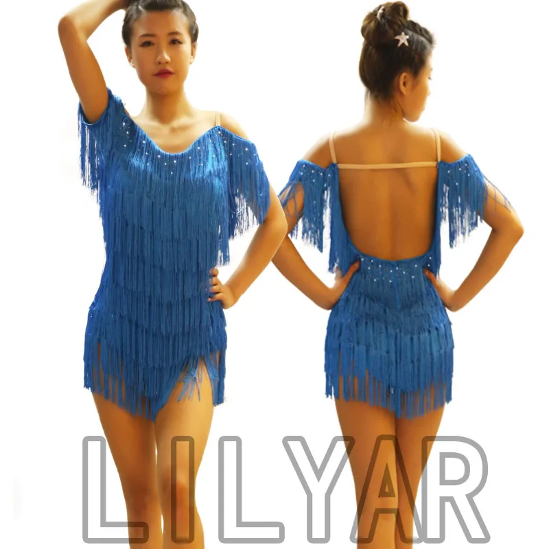 New Latin dance skirt competition skirt performance Skirt Adult custom blue tassel short dance skirt
New Latin dance skirt competition skirt performance Skirt Adult custom blue tassel short dance skirt