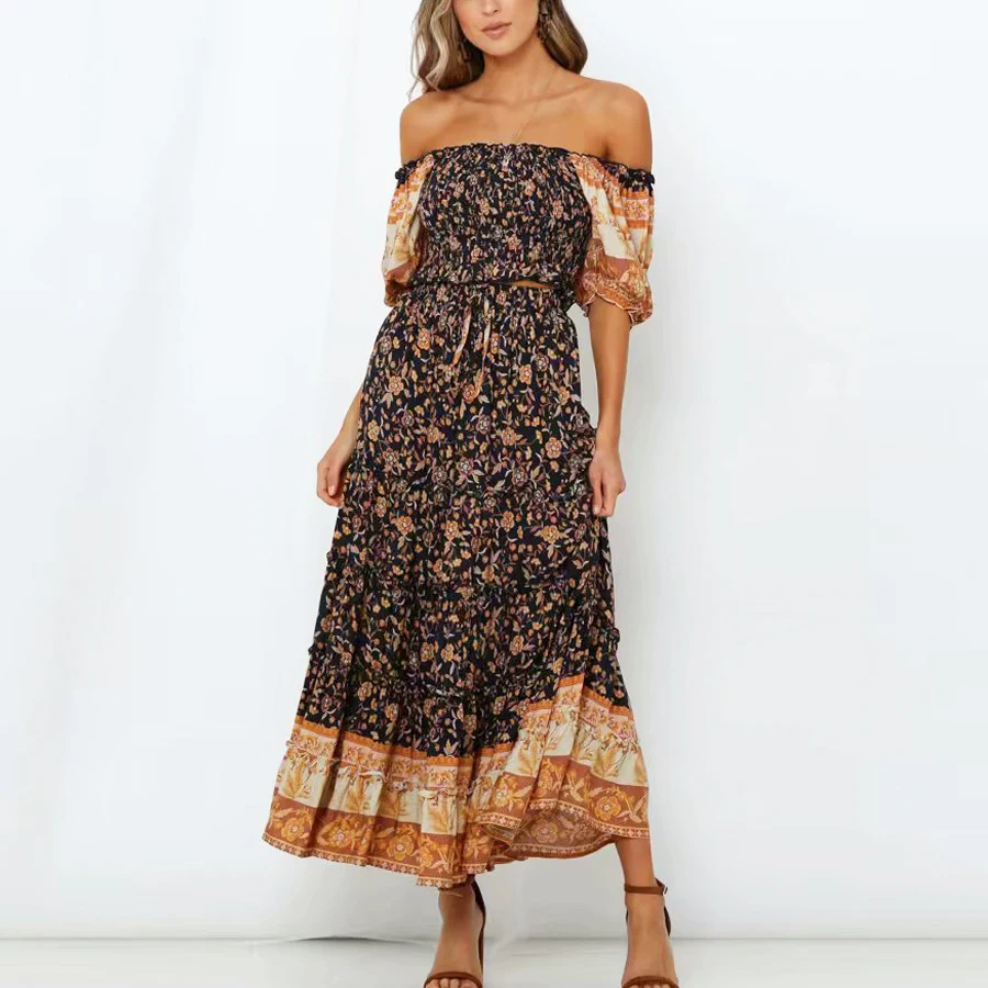 TEELYNN Vintage Women two piece dresses women puff Sleeve crop top maxi skirts 2 pieces sets cotton Boho beach summer vestidos
TEELYNN Vintage Women two piece dresses women puff Sleeve crop top maxi skirts 2 pieces sets cotton Boho beach summer vestidos