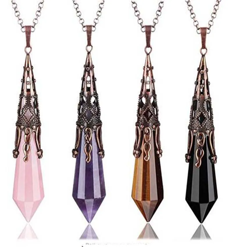 Crystal 12 Faceted Stone Pendant Necklace For Women Natural Amethyst Rose Quartz Opal Gemstone Pyramid Pendant Chain Man Jewelry
Crystal 12 Faceted Stone Pendant Necklace For Women Natural Amethyst Rose Quartz Opal Gemstone Pyramid Pendant Chain Man Jewelry