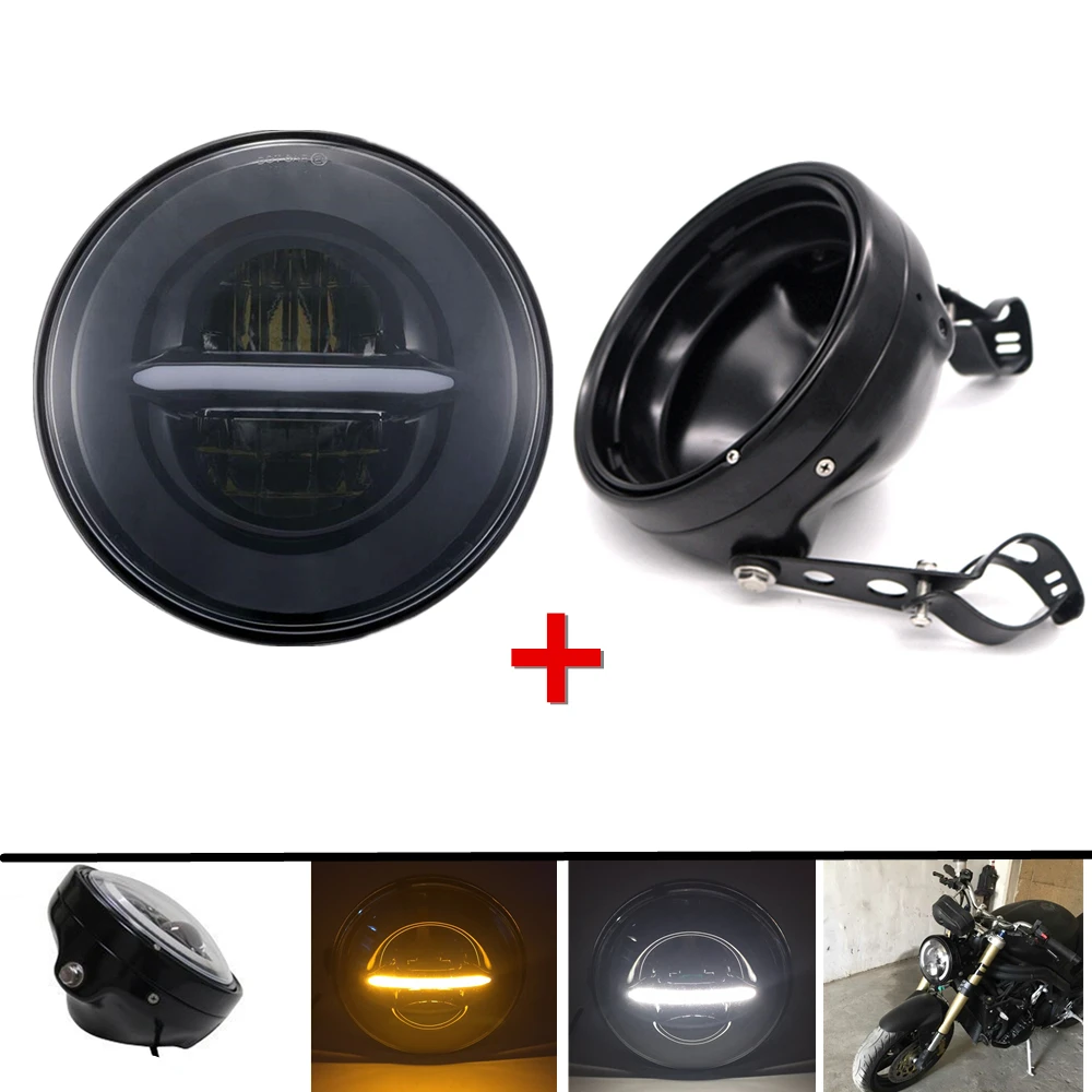 New Motorcycle Led 7 Inch Headlight for Honda Yamaha Kawasaki Victor Bobber Cafe Racer With Headlight Mounting Brackets
New Motorcycle Led 7 Inch Headlight for Honda Yamaha Kawasaki Victor Bobber Cafe Racer With Headlight Mounting Brackets
