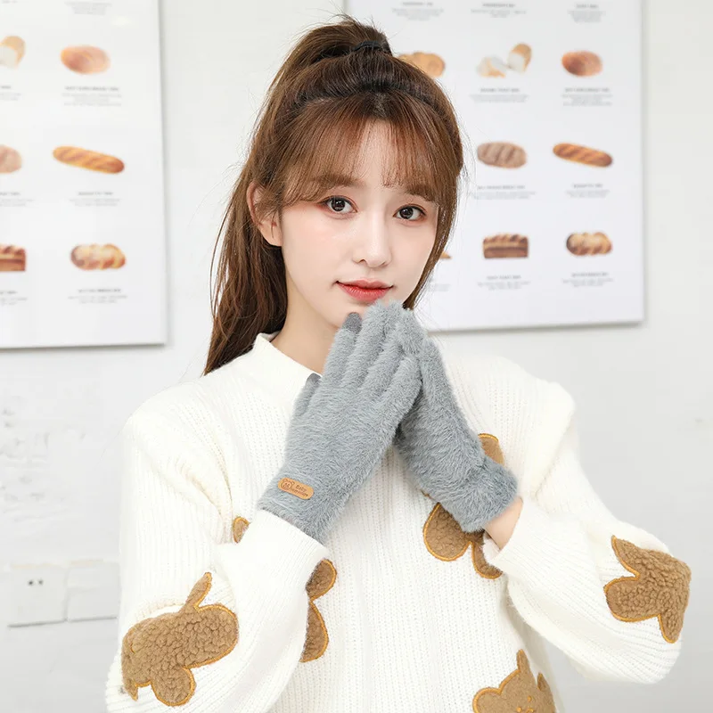 Winter Gloves For Women Thick Cycling Driving Work Keep Warm Full Finger Faux Fur Knitted Glove Female Christmas Gift G095
Winter Gloves For Women Thick Cycling Driving Work Keep Warm Full Finger Faux Fur Knitted Glove Female Christmas Gift G095